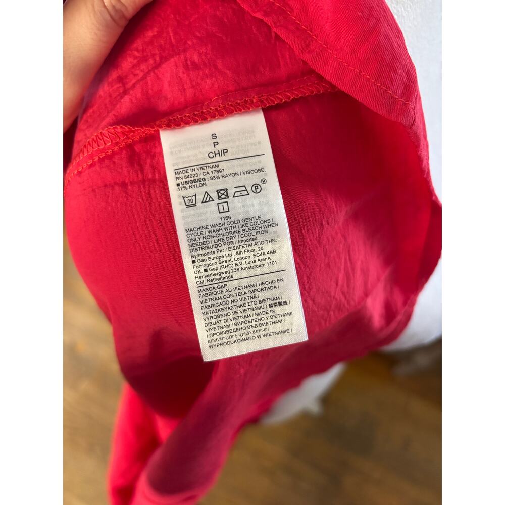 GAP Ruched Slip Midi Dress Slipper Red Strappy Back 
Small - Picture 10 of 10